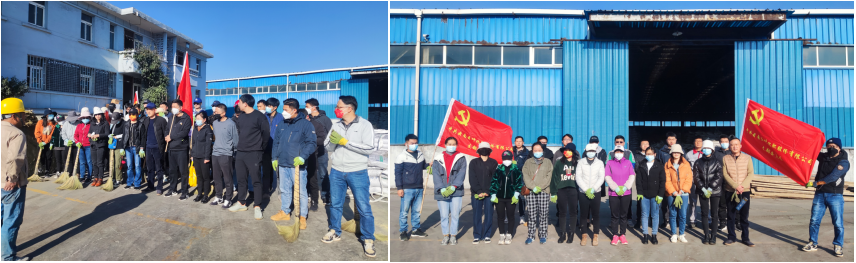 党建工会齐上阵 义务劳动促生产
